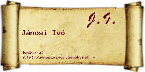 Jánosi Ivó névjegykártya